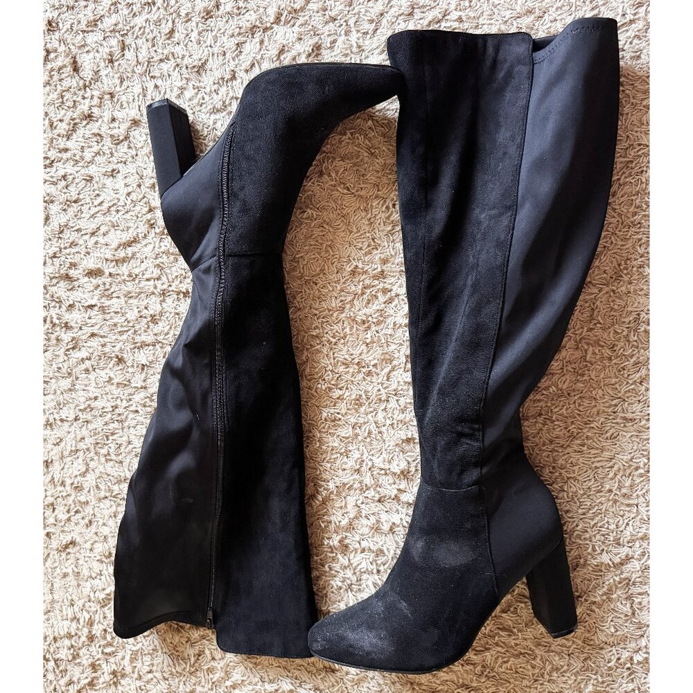 Size 10 WIDE CALF Forever 21 Knee High Heeled Boots